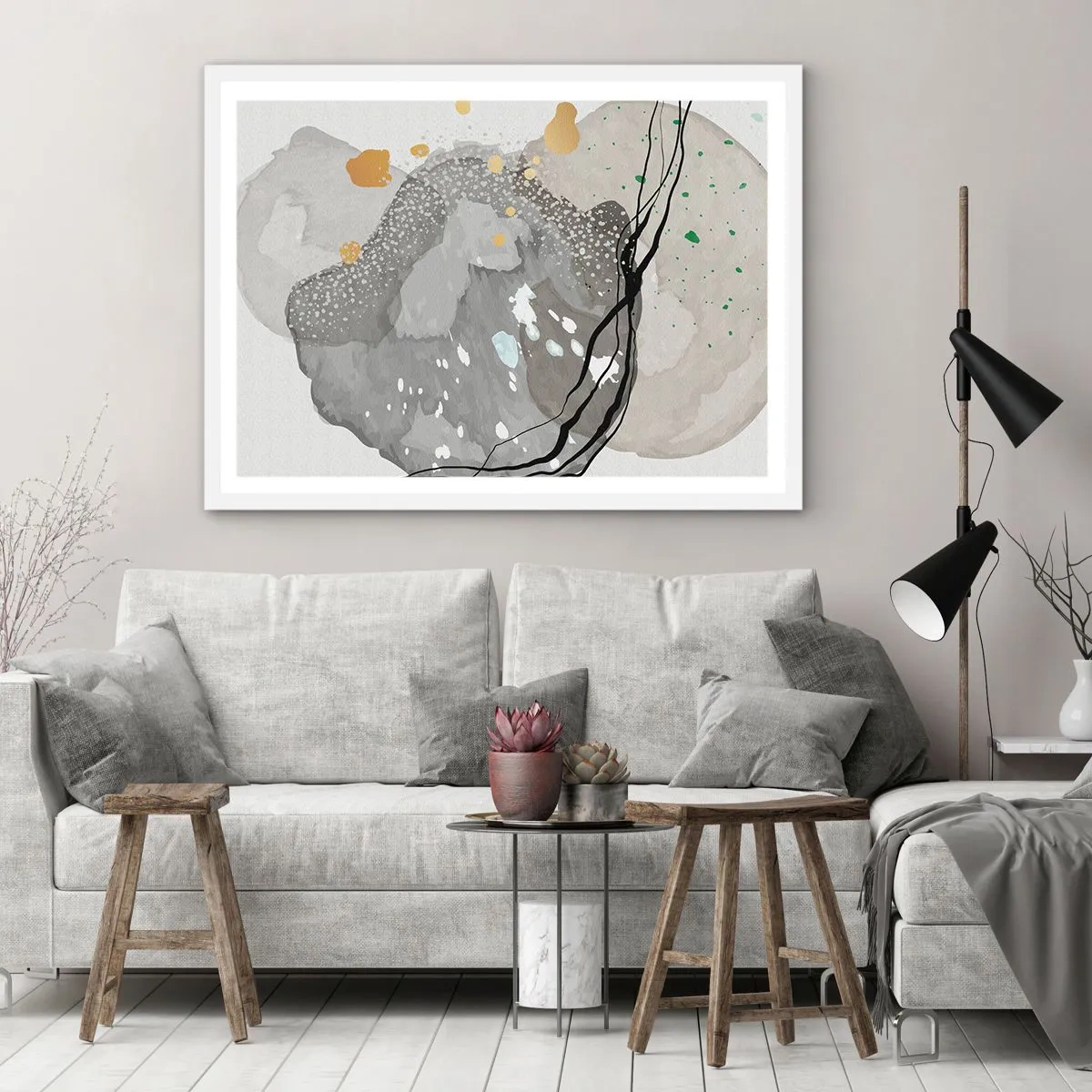 Plagát v bielom ráme - Organická kompozícia - 91x61 cm