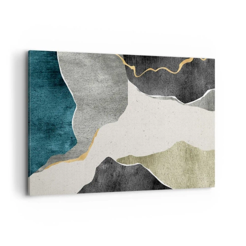 Obraz na plátne - Mozaiková kompozícia so zlatou niťou - 120x80 cm