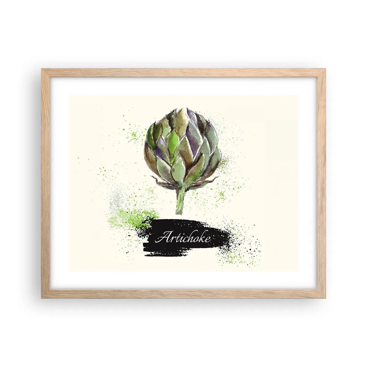 Plagát v ráme zo svetlého duba - Nech žije zelenina! - 50x40 cm