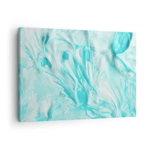 Obraz na plátne - Abstraktný motív v pastelových odtieňoch modrej a bielej. - 70x50cm - Navždy spolu - Moderná nástenná dekorácia do obývacej izby a spálne ARTTOR