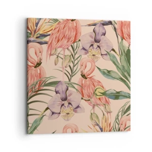 Obraz na plátne - Ružový balet v kvetoch - 70x70 cm