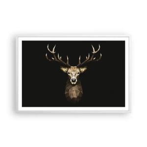 Plagát v bielom ráme - Kubistický jeleň - 91x61 cm