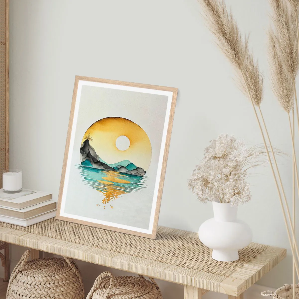 Plagát v ráme zo svetlého duba - V kruhu krásy - 30x40 cm