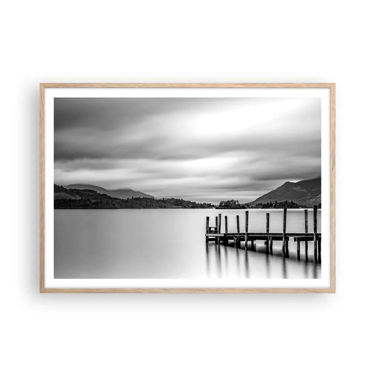Plagát v ráme zo svetlého duba - Jemnosť a sila - 100x70 cm