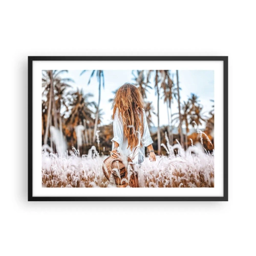 Plagát v čiernom ráme - Zrodená z trávnej páperie - 70x50 cm