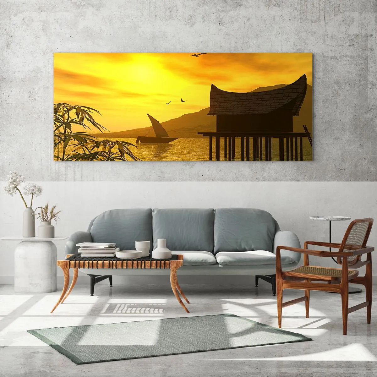 Obraz na skle - Vytúžený pokoj - 90x30 cm