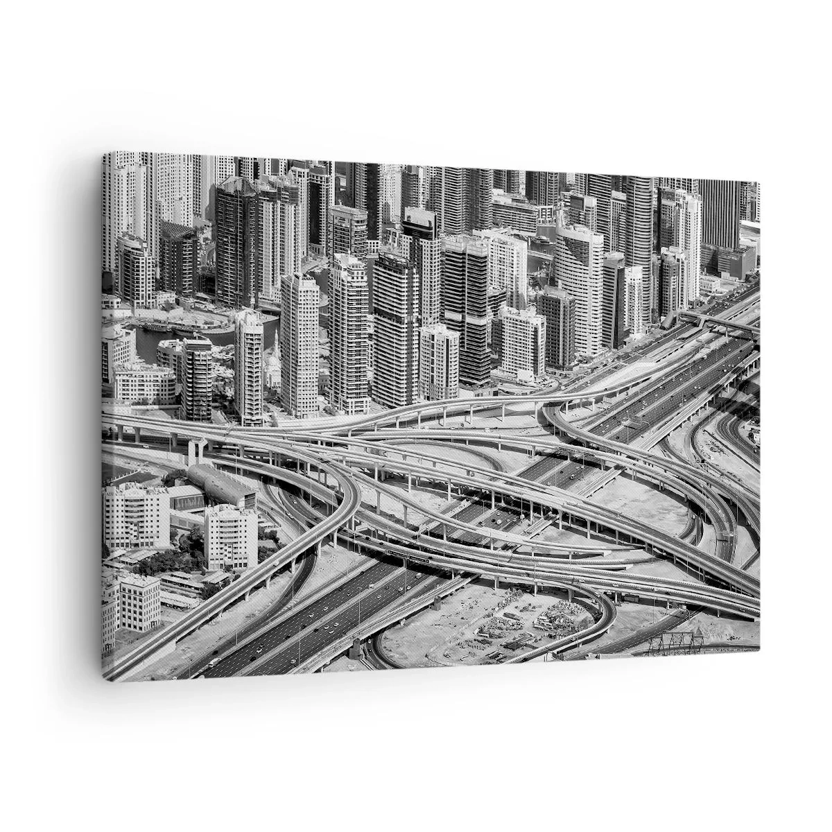 Obraz na plátne - Pohľad na Dubaj z vtáčej perspektívy - 70x50cm - Dubaj – neskutočné mesto - Moderná nástenná dekorácia do obývacej izby a spálne ARTTOR