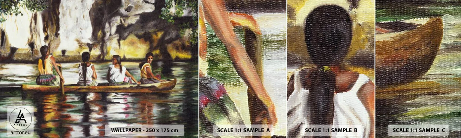 Vzorka Fototapeta Standard Eco - V polynézskom raji - Cestuje, Krajina, Rieka - 100x30 cm