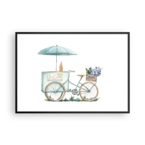 Plagát v čiernom ráme - Sladká spomienka na leto - 100x70 cm