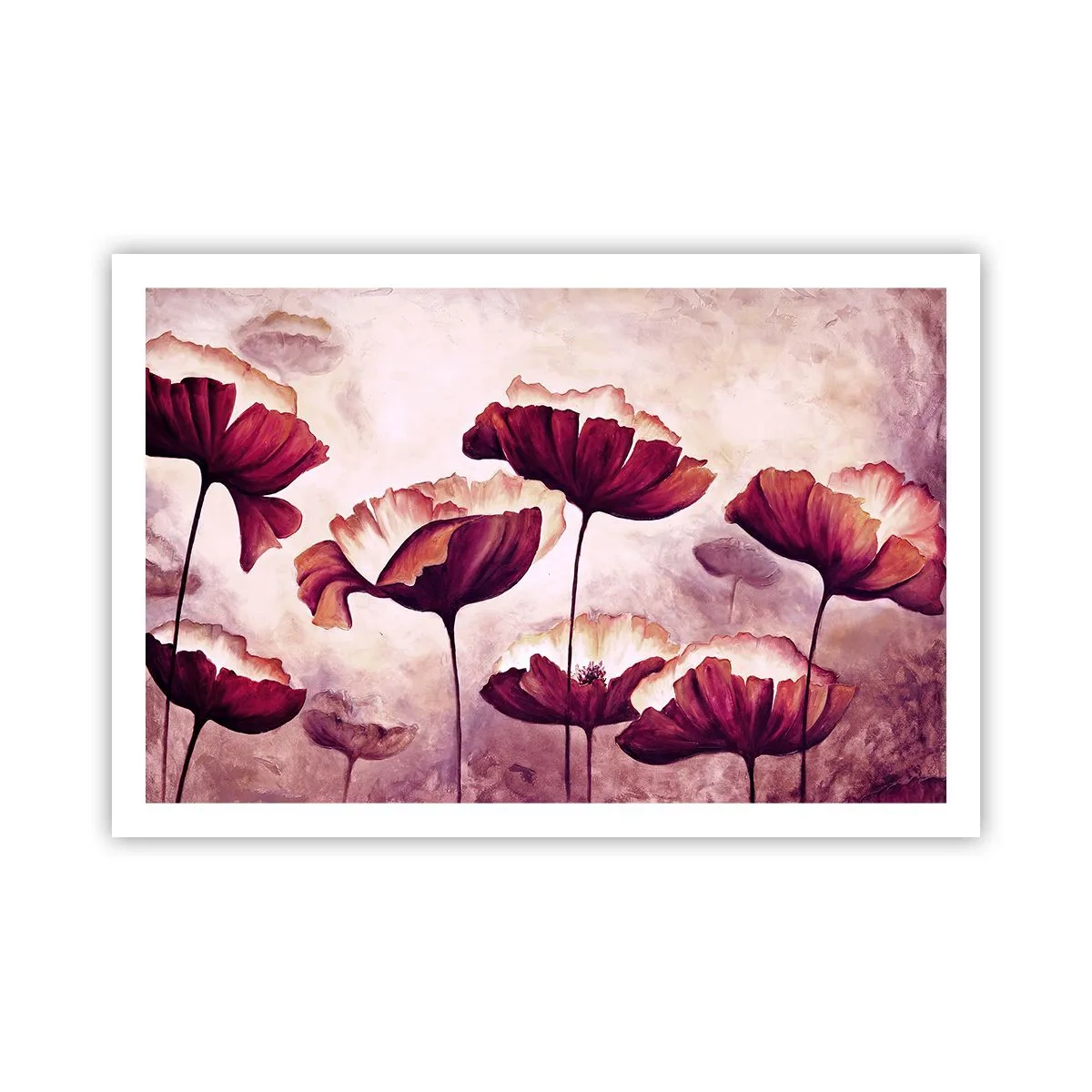 Plagát - Červený a biely plátok - 91x61 cm