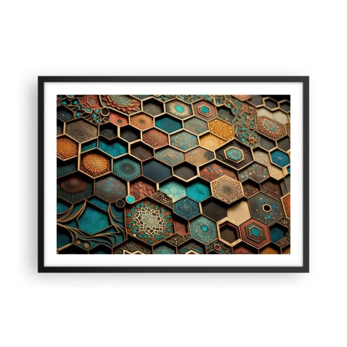 Plagát v čiernom ráme - Arabské ornamenty – variácia - 70x50 cm
