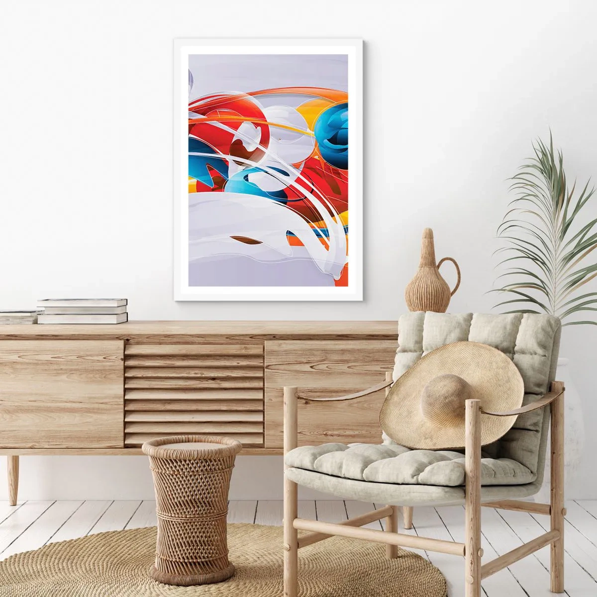 Plagát v bielom ráme - Tanec živlov - 61x91 cm