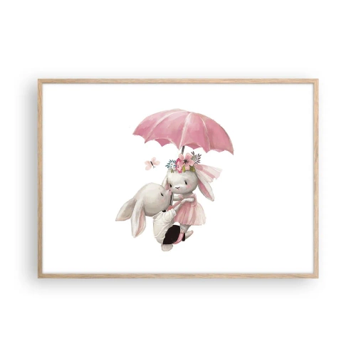 Plagát v ráme zo svetlého duba - To je láska - 100x70 cm