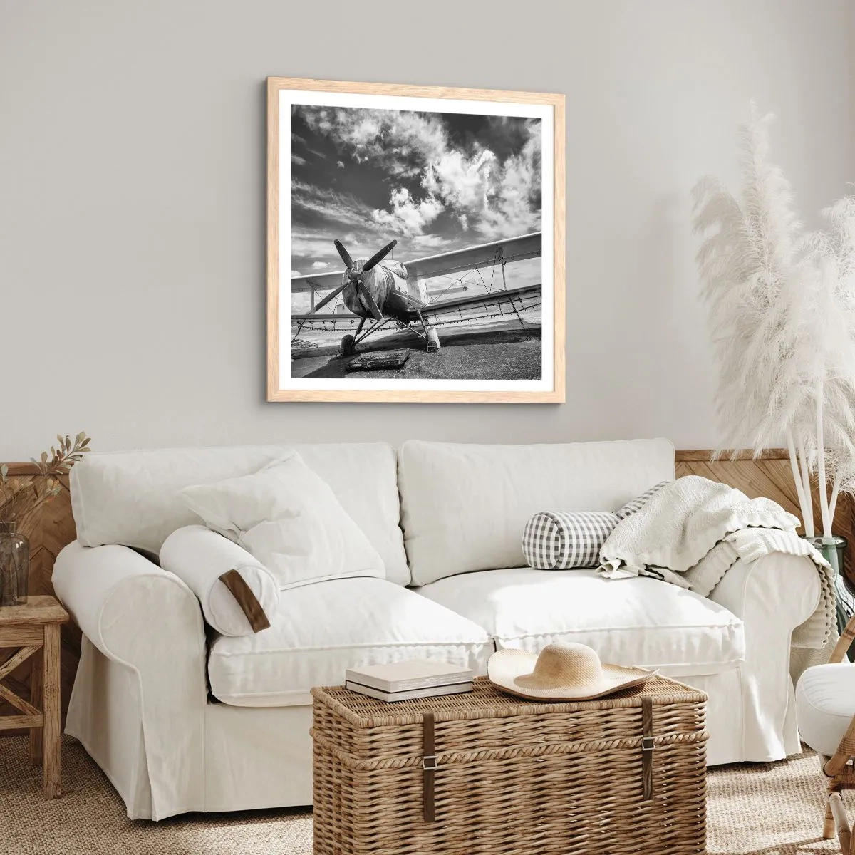 Plagát v ráme zo svetlého duba - Nemôžem sa toho dočkať! - 60x60 cm