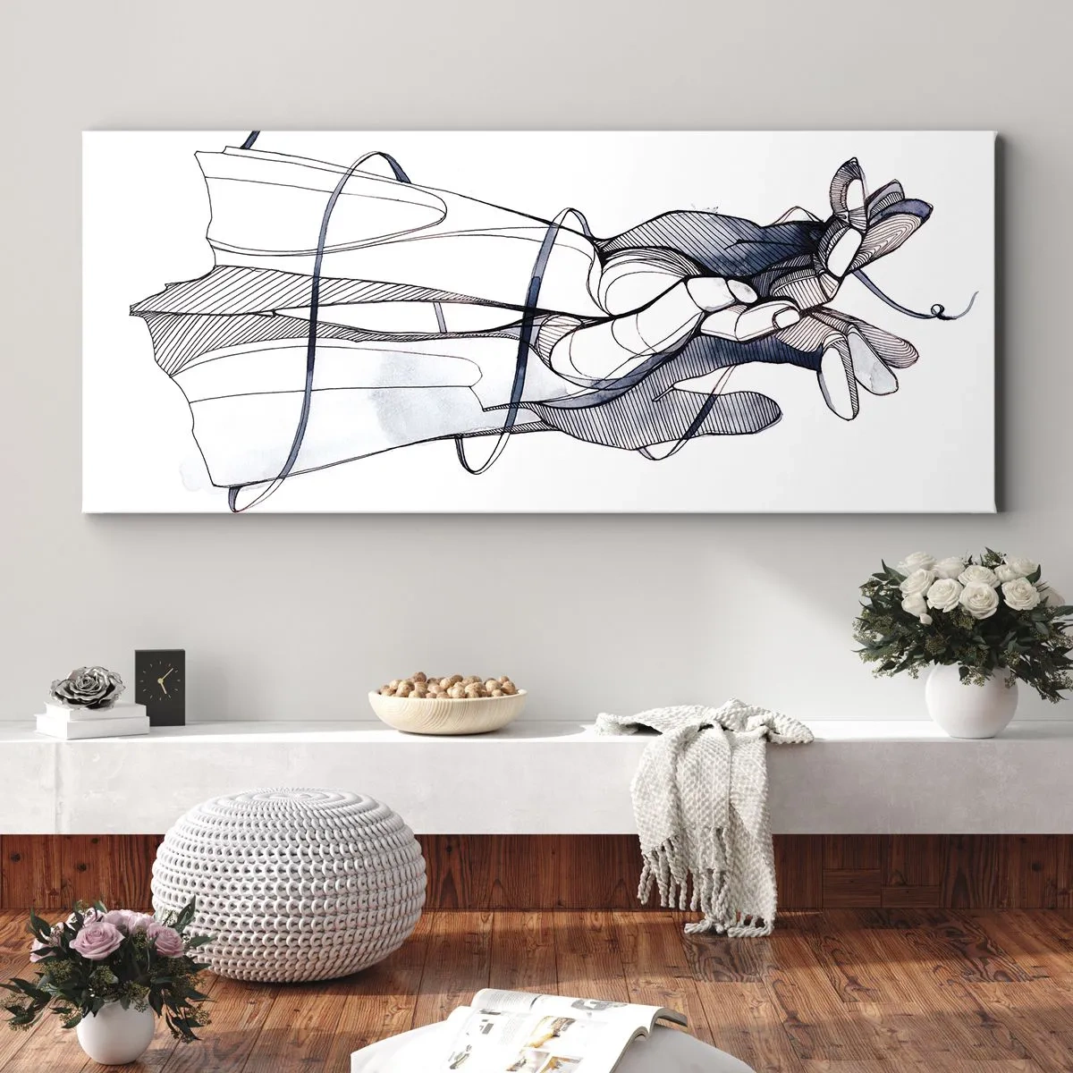 Obraz na plátne - Štúdia o dotyku - 100x40 cm