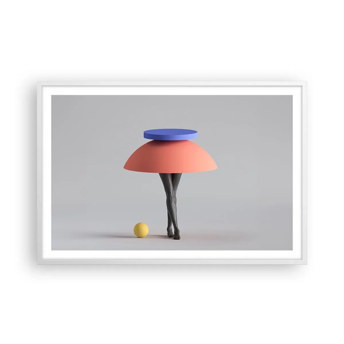 Plagát v bielom ráme - Surrealistická kompozícia - 91x61 cm