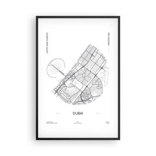 Plagát v čiernom ráme - Anatómia Dubaja - 61x91 cm