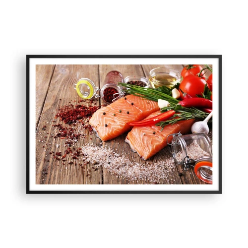 Plagát v čiernom ráme - Nórske dobrodružstvo v kuchyni - 100x70 cm