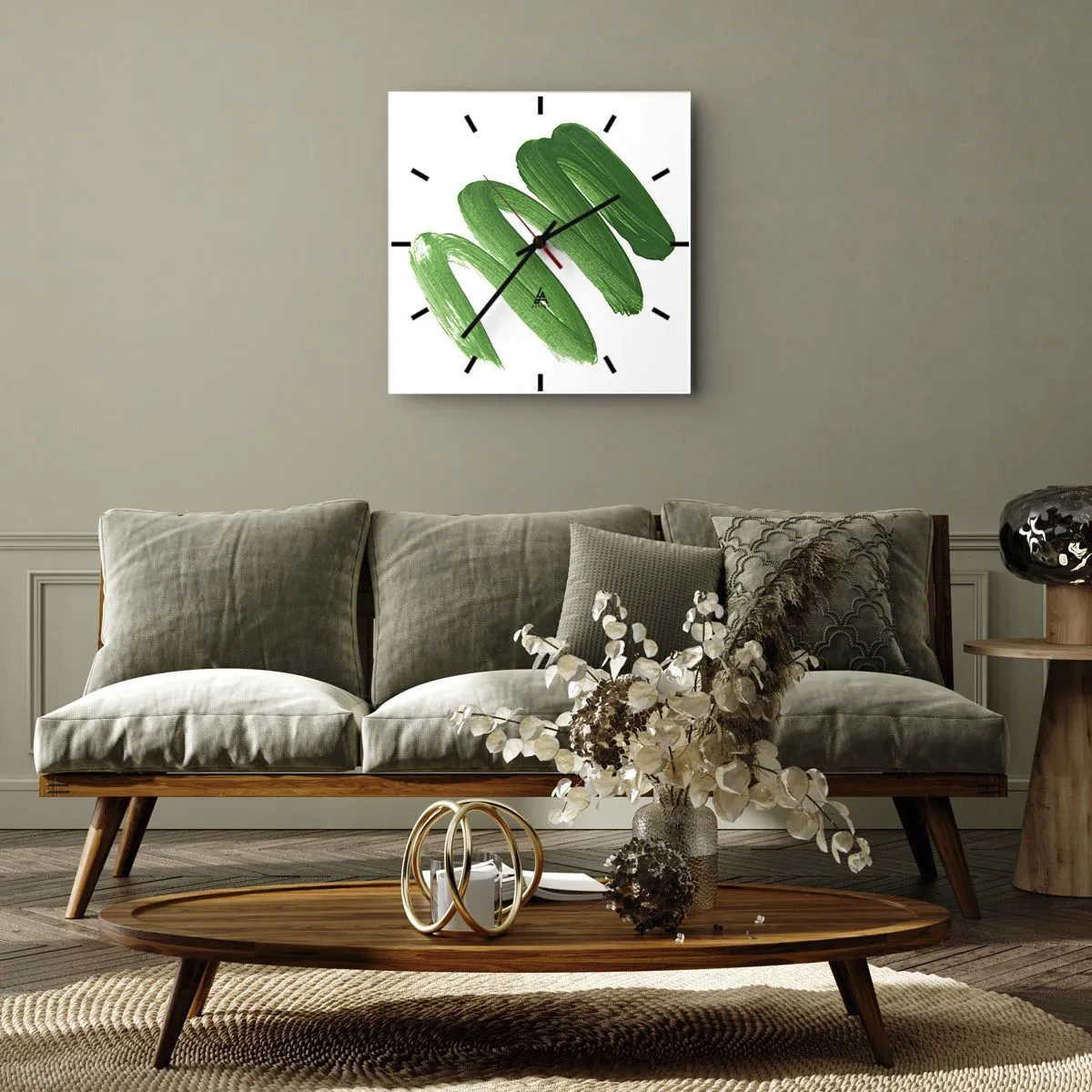 Nástenné hodiny - Zelený žart - 40x40 cm