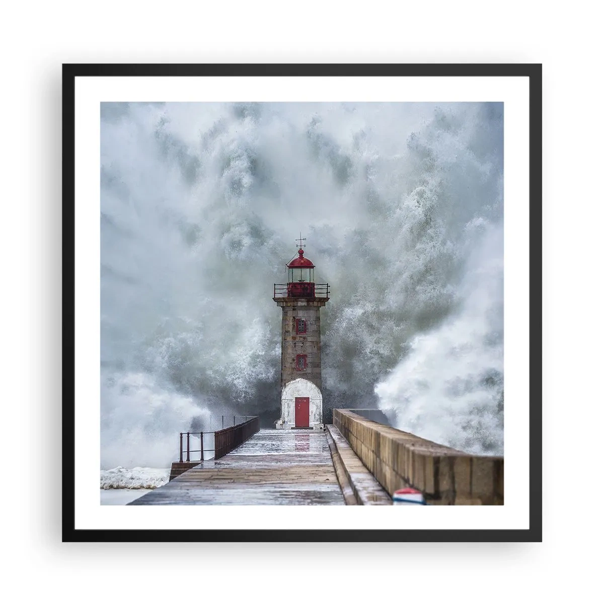 Plagát v čiernom ráme - Hukot vody, šum vetra - 60x60 cm