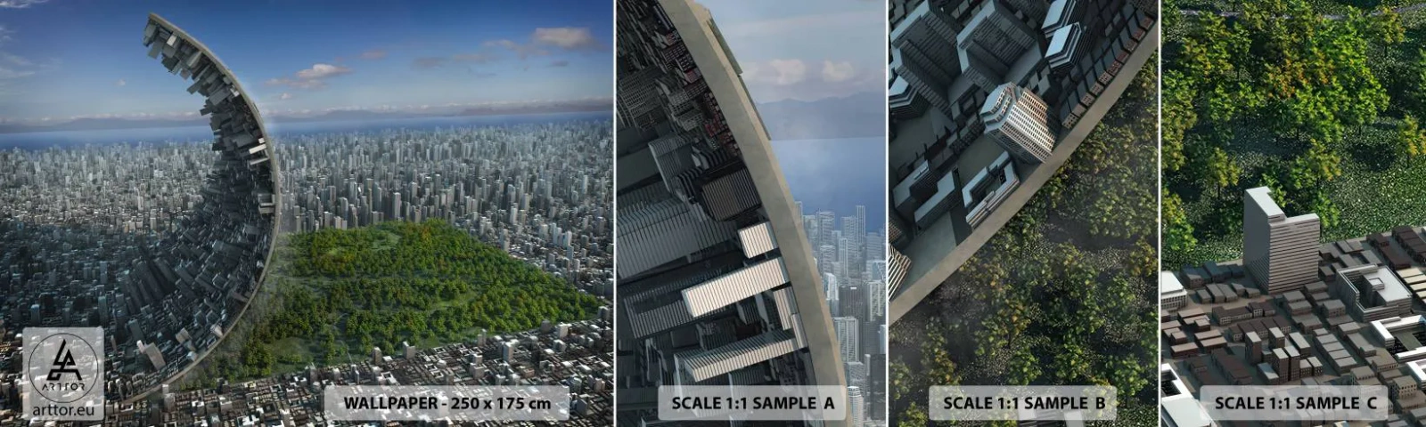 Vzorka samolepiacej fototapety Deluxe Sticker - Príroda je večná - Abstrakcia, Architektúra, Dizajn - 100x30 cm