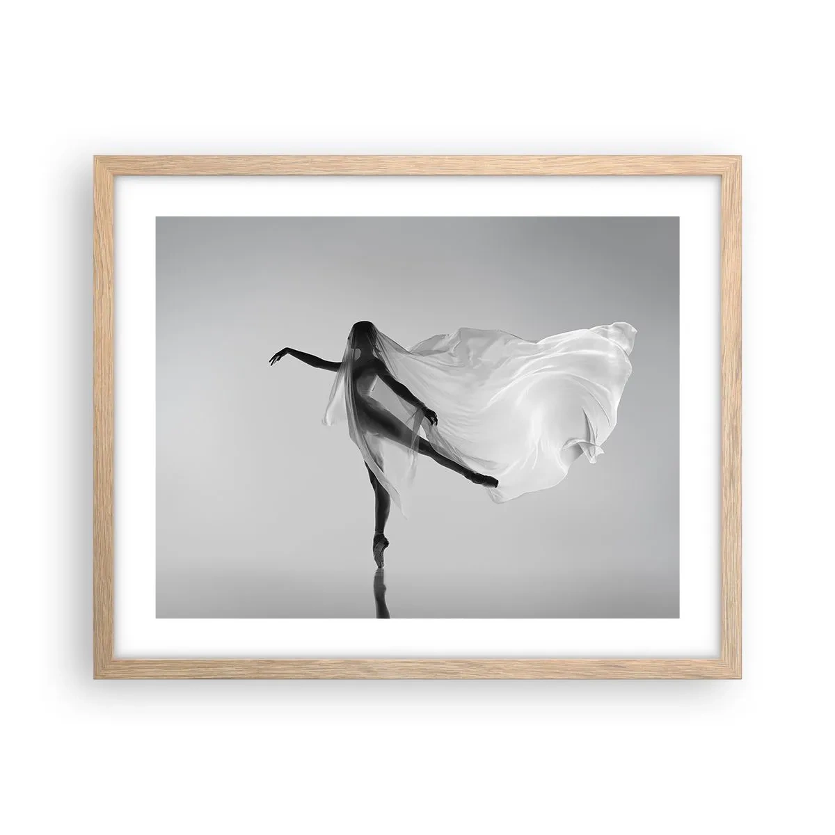 Plagát v ráme zo svetlého duba - Ľahkosť a pôvab - 50x40 cm