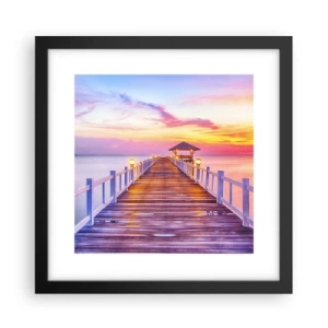 Plagát v čiernom ráme - Ľaliovo-zlaté ticho večera - 30x30 cm