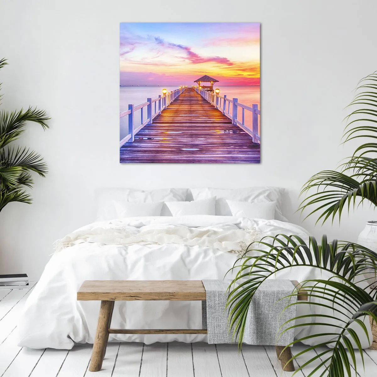 Obraz na plátne - Ľaliovo-zlaté ticho večera - 60x60 cm