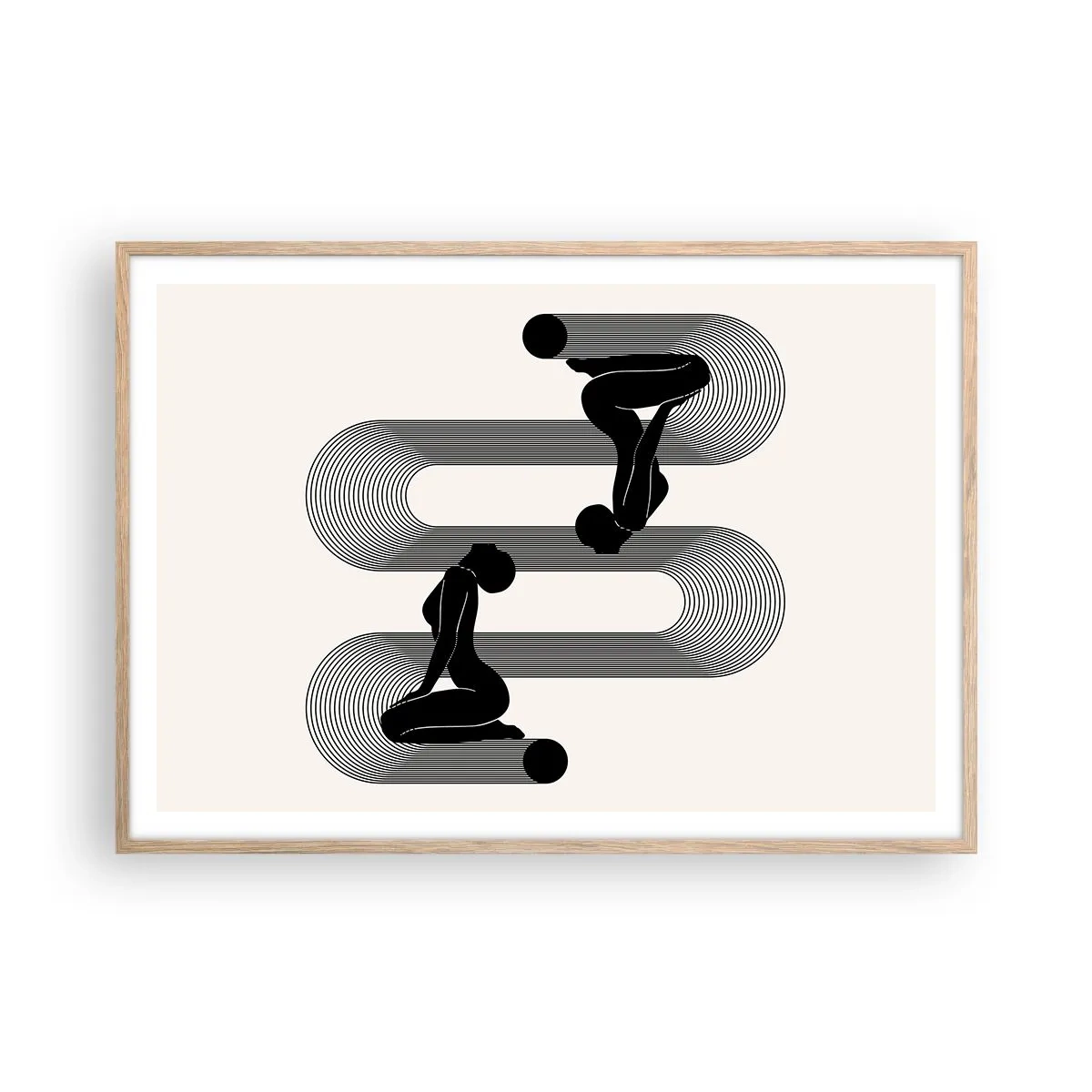 Plagát v ráme zo svetlého duba - Zmyselná symetria - 100x70 cm