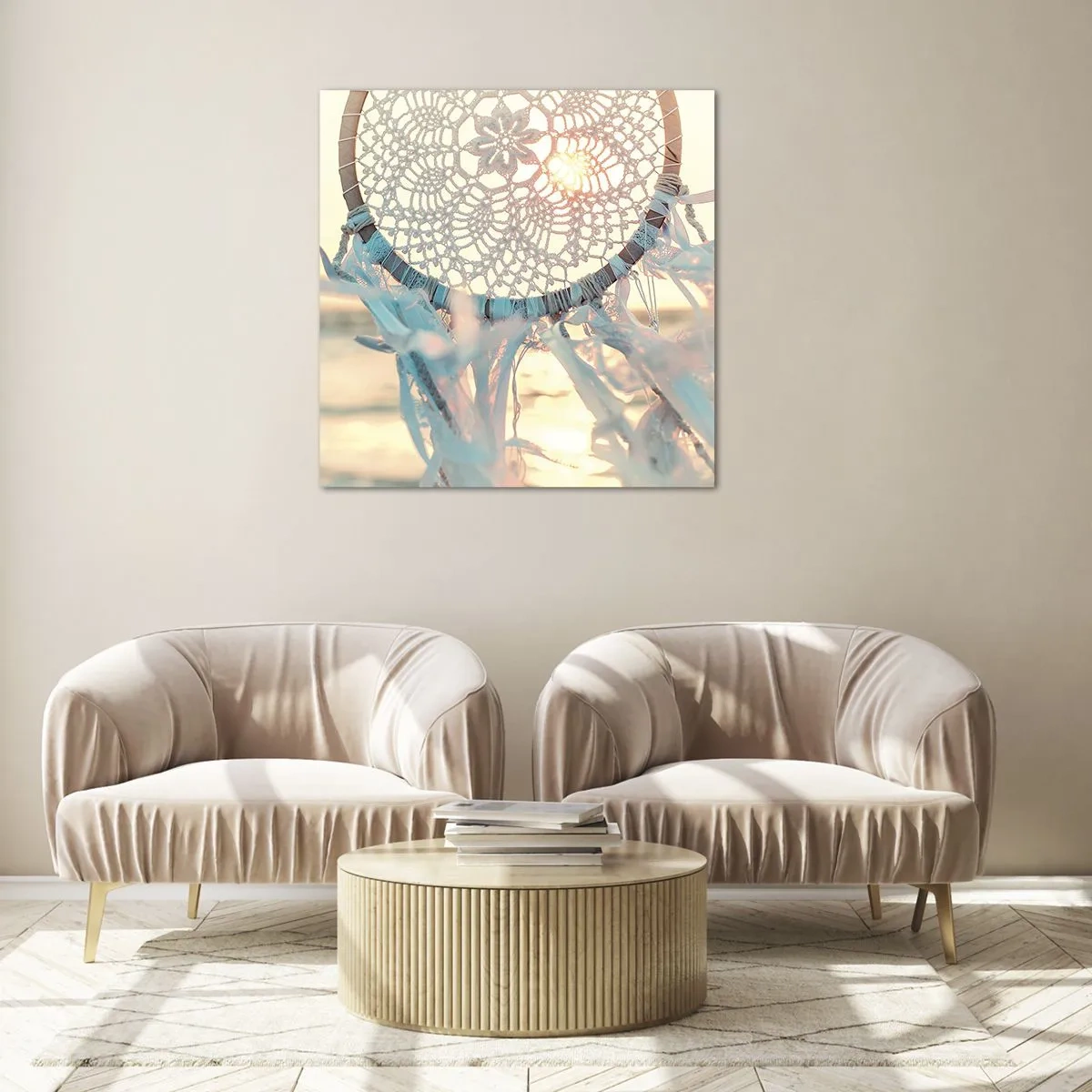 Obraz na skle - Čipkový totem - 70x70 cm