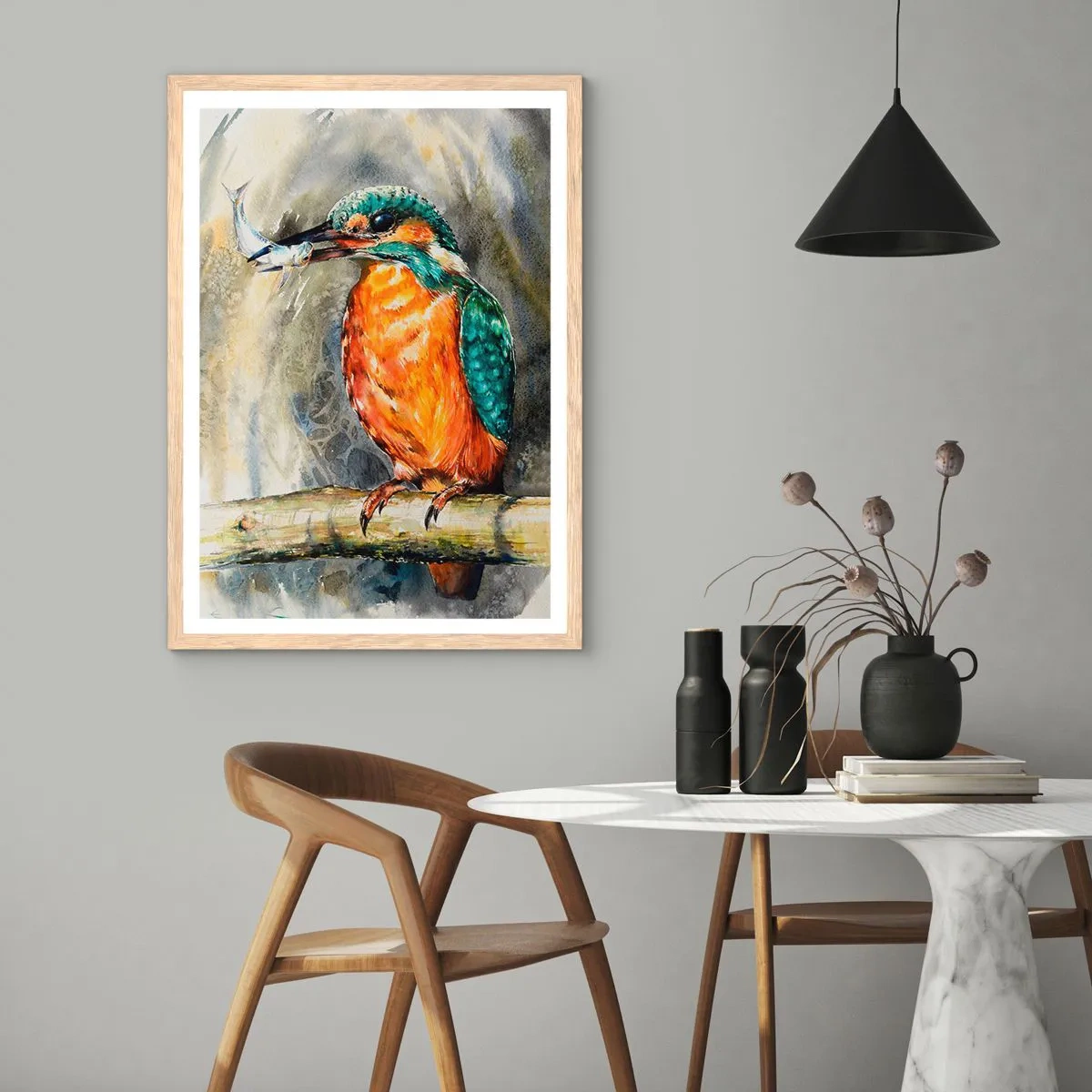 Plagát v ráme zo svetlého duba - Prírodný zákon - 50x70 cm