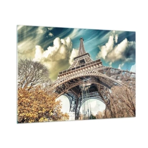 Obraz na skle - A na jeseň v Paríži… - 100x70 cm