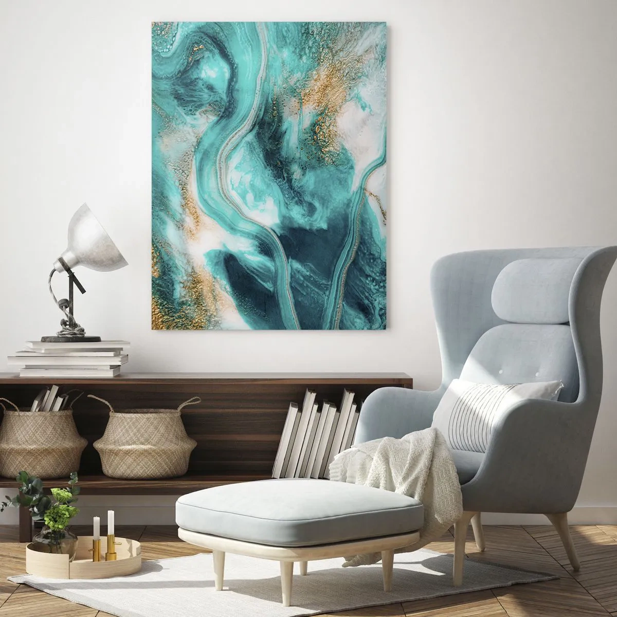 Obraz na skle - Rieka zlata - 50x70 cm