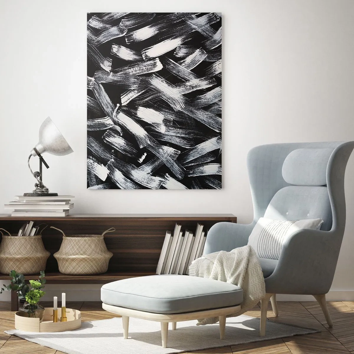 Obraz na skle - Abstrakcia v industriálnom duchu - 50x70 cm