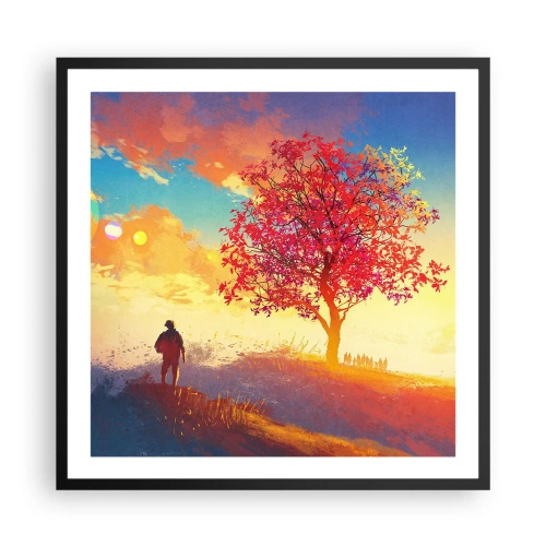 Plagát v čiernom ráme - Pútnik pri cieli - 60x60 cm