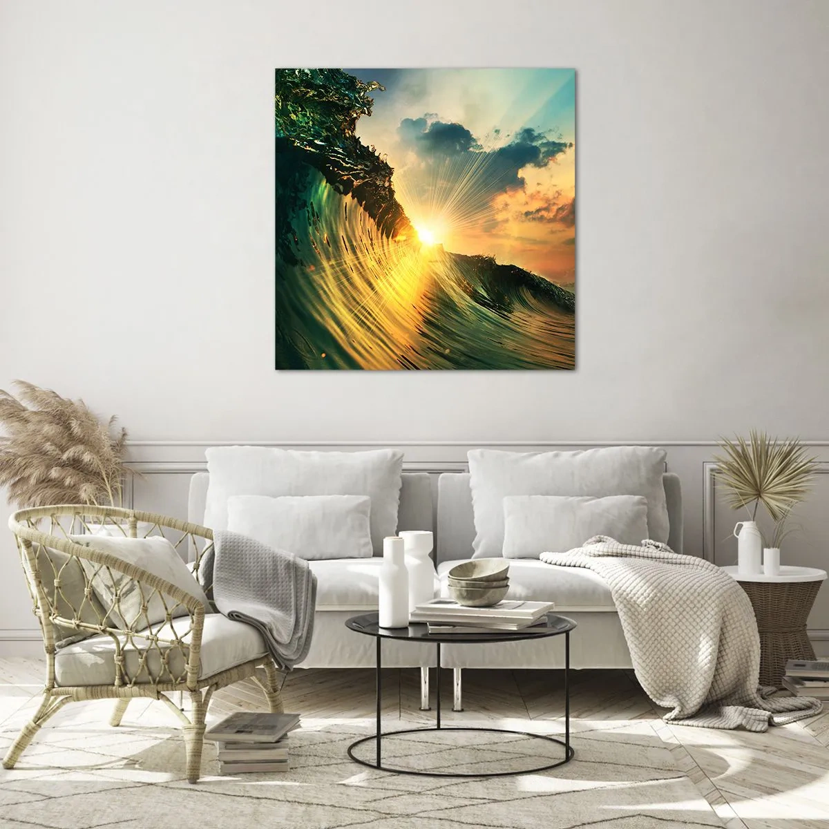 Obraz na skle - Surfer, kde si? - 30x30 cm