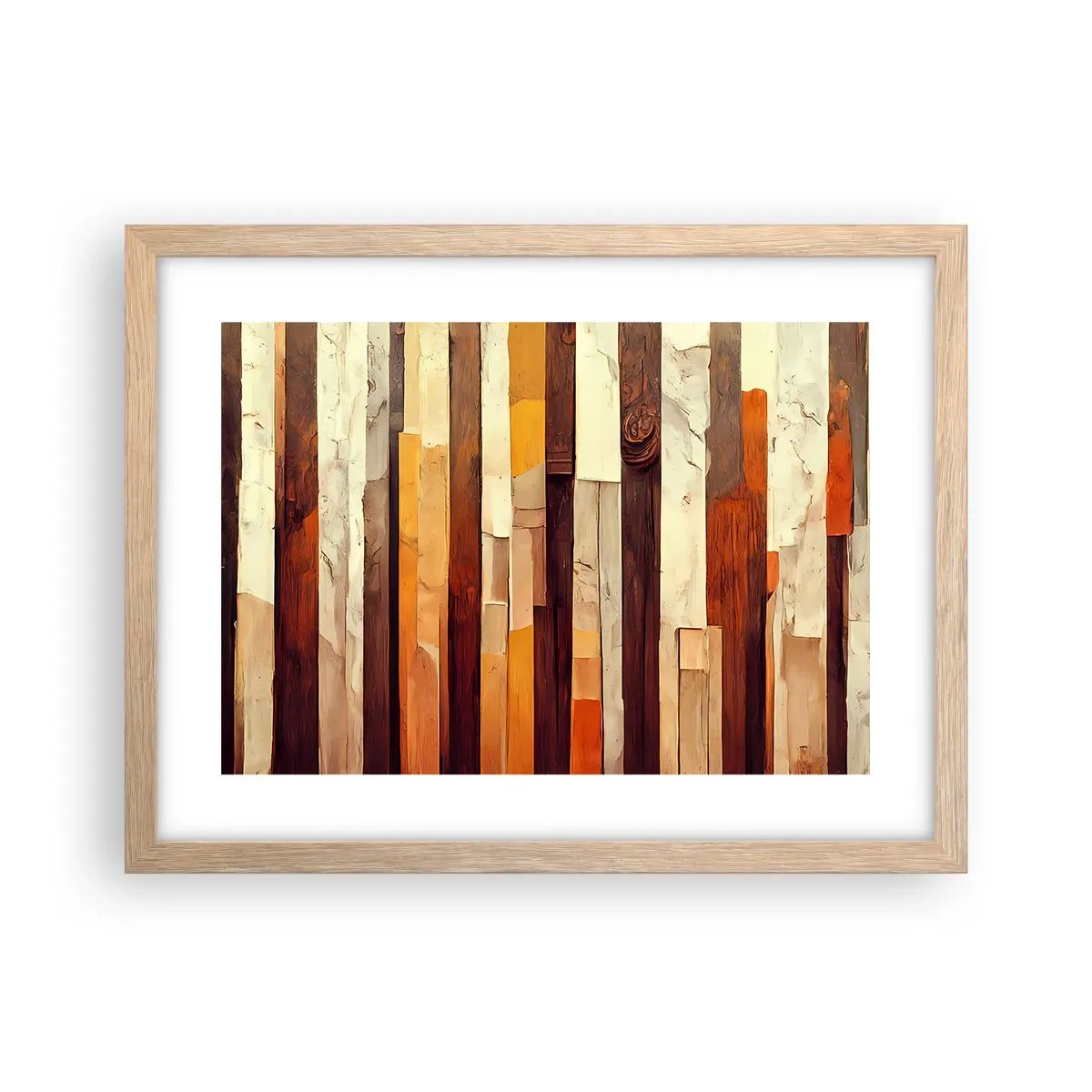 Plagát v ráme zo svetlého duba - Hymna lesných stromov - 40x30 cm