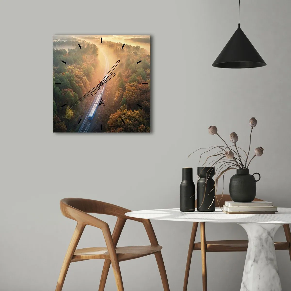 Nástenné hodiny - Jesenná cesta - 40x40 cm