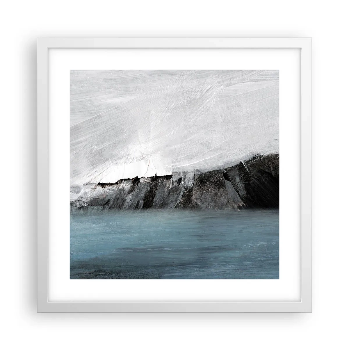 Plagát v bielom ráme - Voda – zem: stret živlov - 40x40 cm
