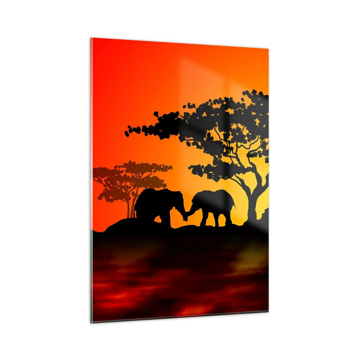 Obraz na skle - Stretnutie na savane - 50x70 cm