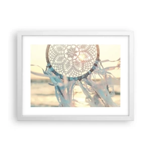 Plagát v bielom ráme - Čipkový totem - 40x30 cm