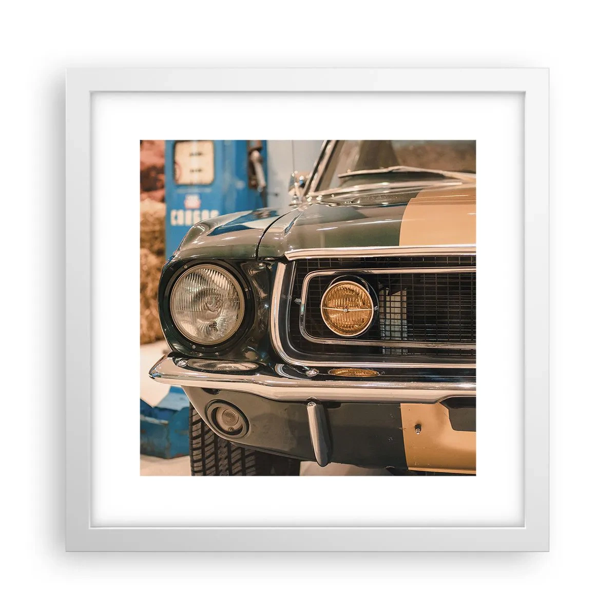 Plagát v bielom ráme - Stretnutie s legendou - 30x30 cm