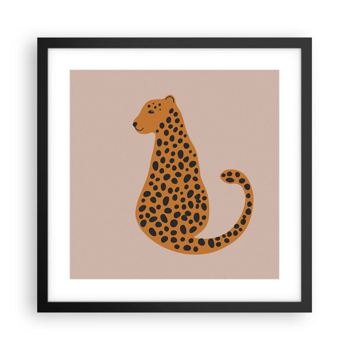 Plagát v čiernom ráme - Leopardný vzor je v móde - 40x40 cm