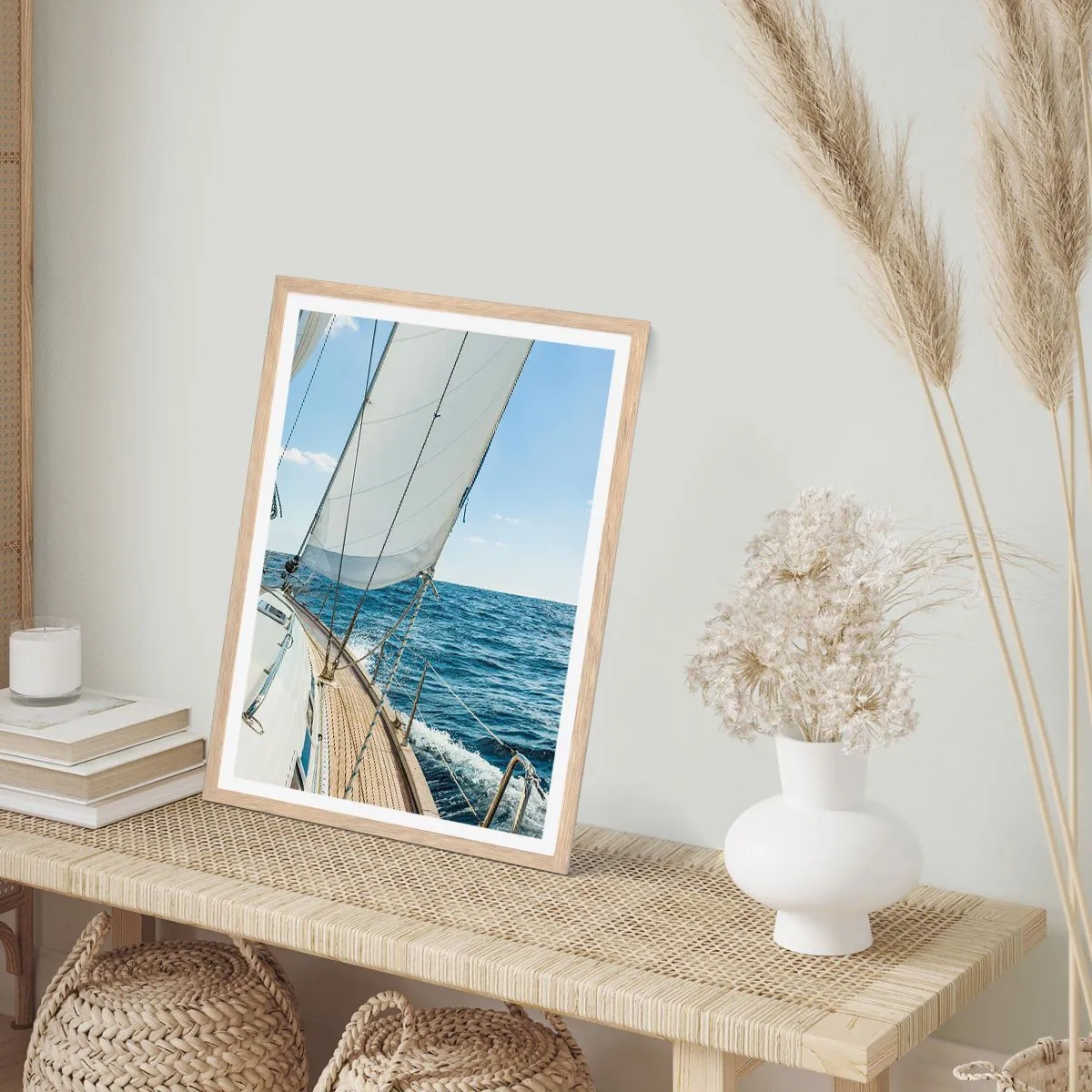 Plagát v ráme zo svetlého duba - Ahoj, dobrodružstvo - 40x50 cm