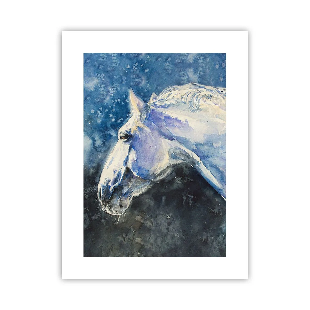 Plagát - Portrét v modrej žiare - 30x40 cm