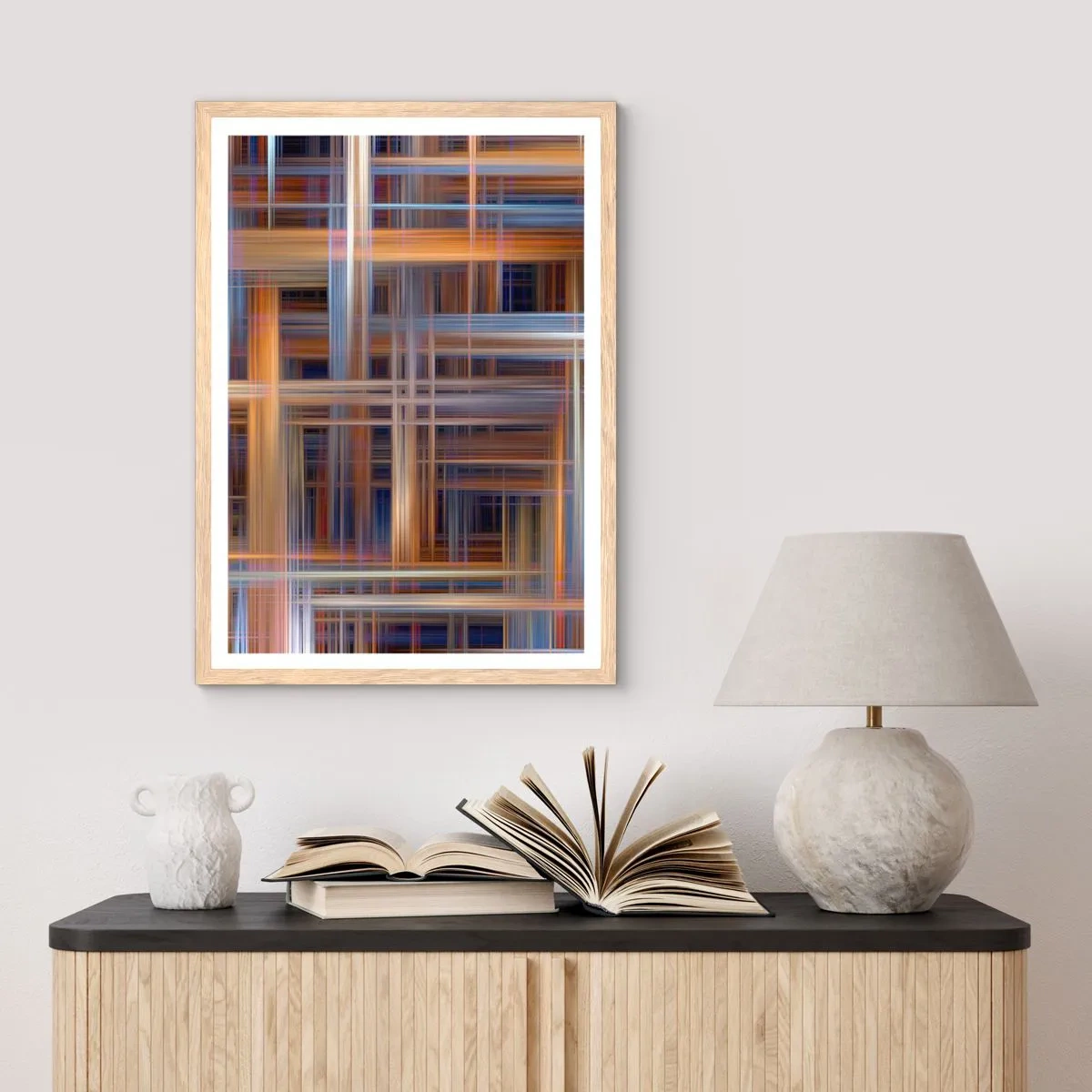 Plagát v ráme zo svetlého duba - Utkané zo svetla - 40x50 cm
