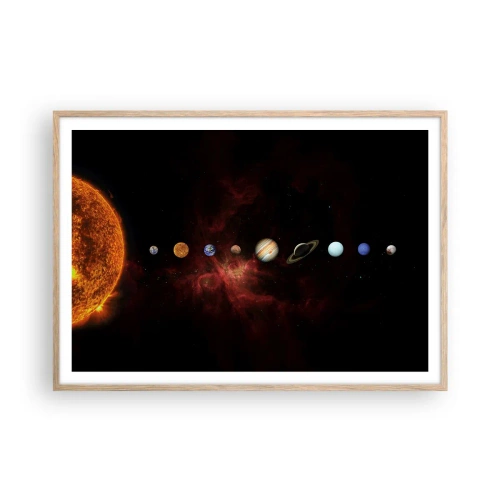 Plagát v ráme zo svetlého duba - Naša štvrť - 100x70 cm