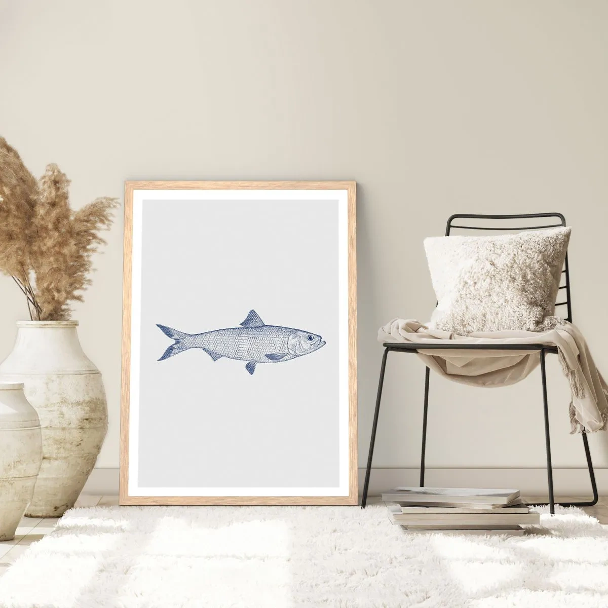 Plagát v ráme zo svetlého duba - Pozdravy zo severných morí - 30x40 cm