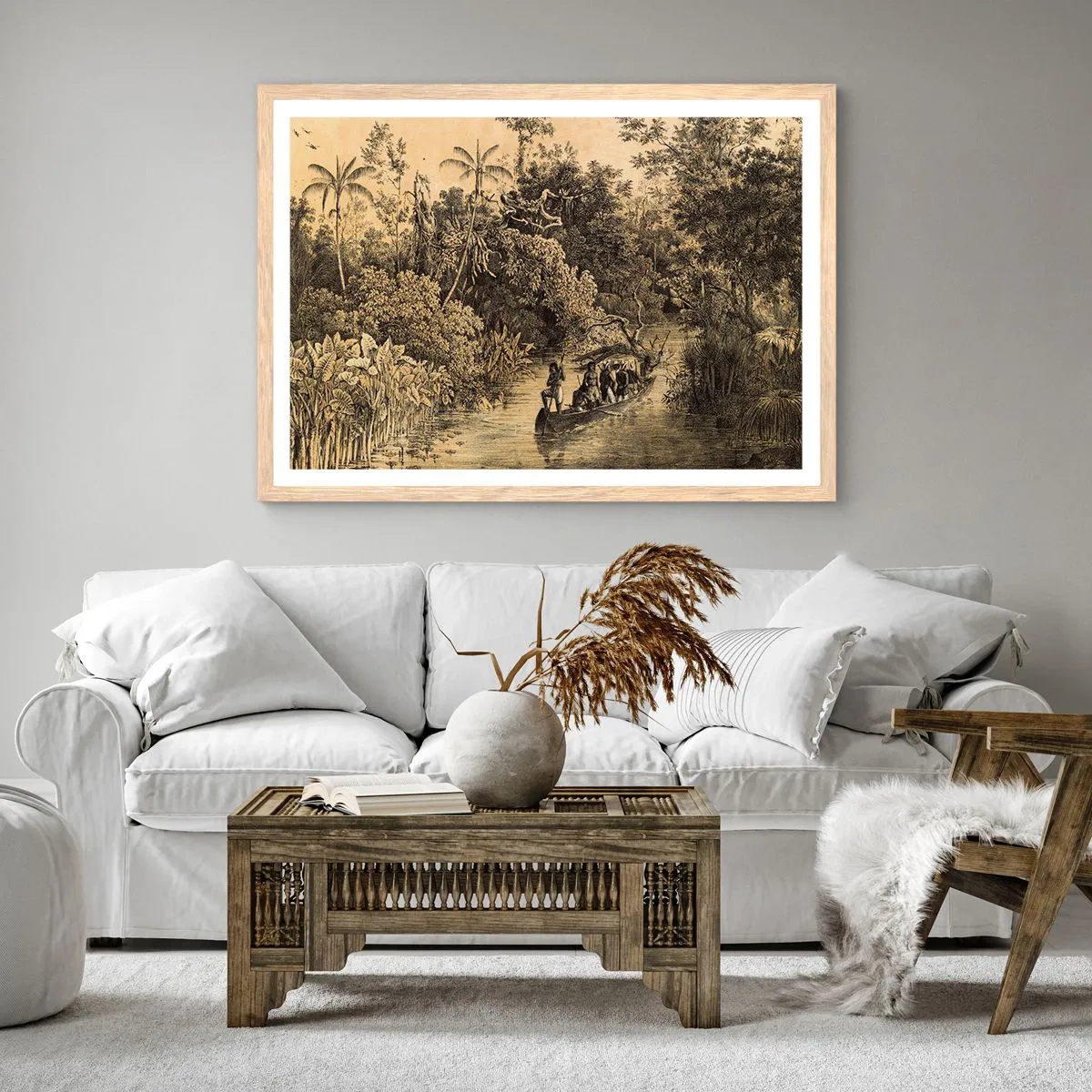 Plagát v ráme zo svetlého duba - Výlet k zdroju - 100x70 cm