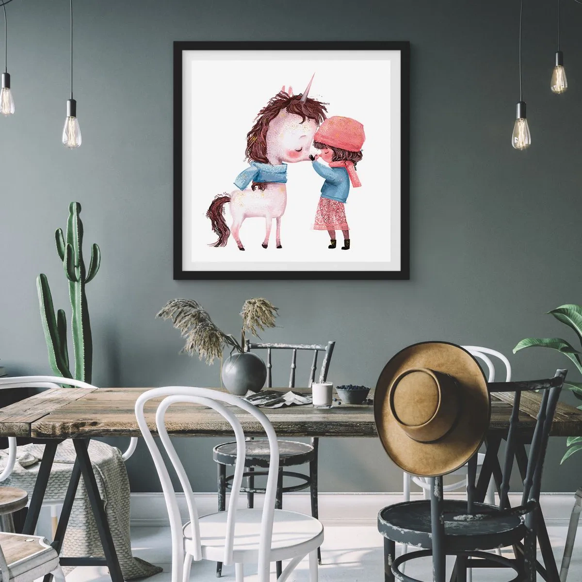 Plagát v čiernom ráme - Zimný príbeh - 40x40 cm